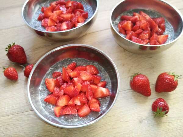 Pudding de chia aux fraises