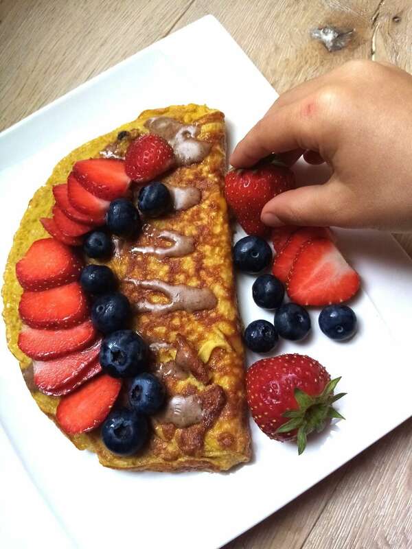 Omelette sucrée banane-chocolat 