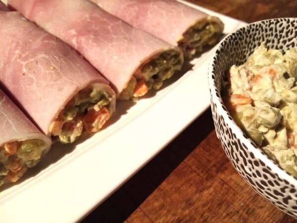 Jambon roulé à la macédoine de légumes faite maison