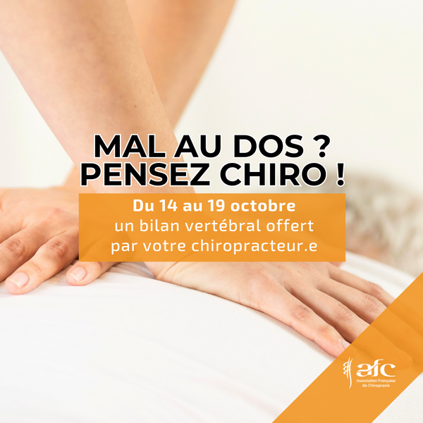 Bilan vertébral offert du 14 au 19 octobre 2024!