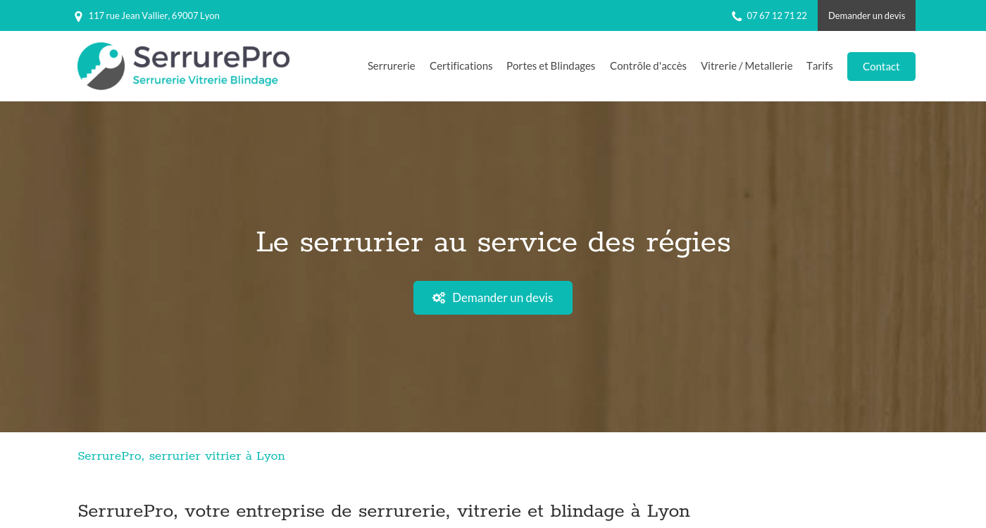 Exemple de site internet de Artisanat du BTP à Lyon