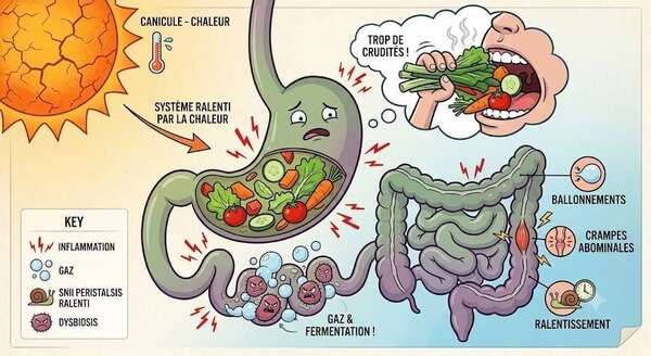 Ballonnements et canicule : Pourquoi l'excès de crudités est le faux ami de votre été