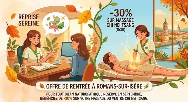 Fatigue et digestion lourde à la rentrée ? Retrouvez un ventre léger à Romans-sur-Isère (+ Offre de septembre)