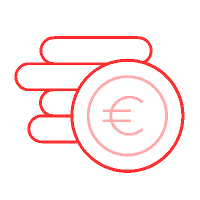 Wired outline 300 coins euro hover jump