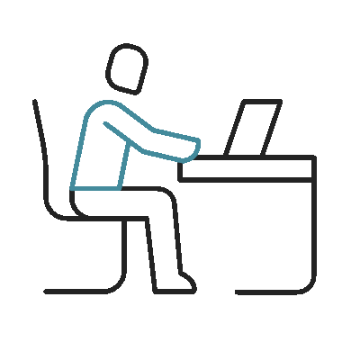 Wired outline 1846 employee working hover working