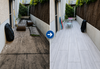 extérieur aménagé avec terrasse et jardin fleuri
