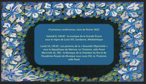 Conférences Martine Vasselin Février 2025