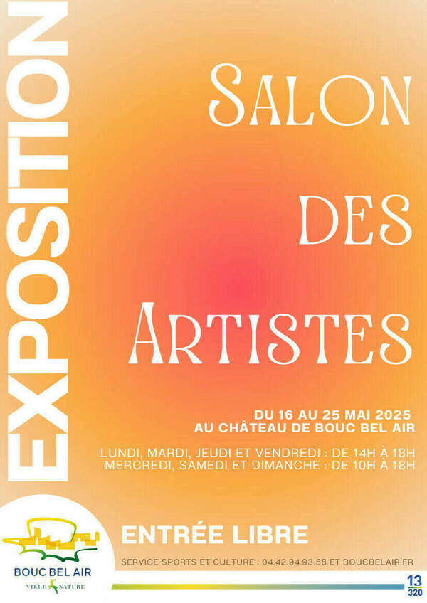 Salon des Artistes, du 16 au 25 mai au château de Bouc-Bel-Air.