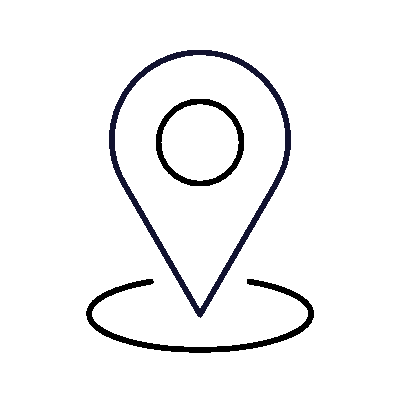 Wired outline 53 location pin on round map hover jump  1 