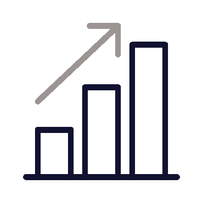 Wired outline 152 bar chart arrow