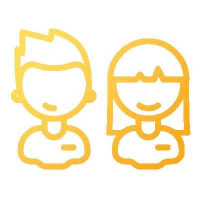 Wired gradient 529 boy girl children hover pinch