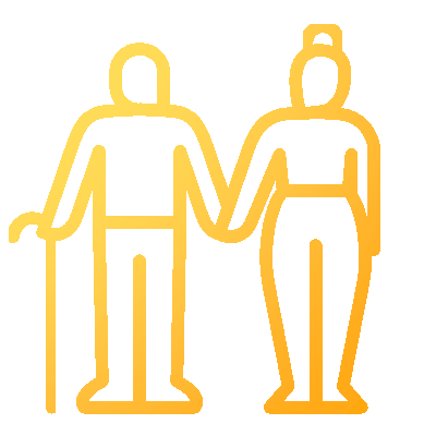 Wired gradient 641 elderly old couple grand parents hover pinch