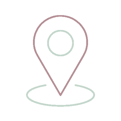 Wired outline 53 location pin on round map hover jump  3 