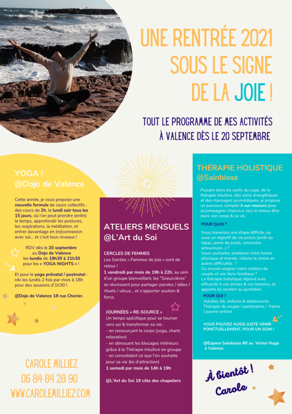 Une rentrée 2021 placée sous le signe de la JOIE !