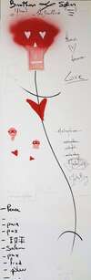 Mixed media work, size 150x50 cm