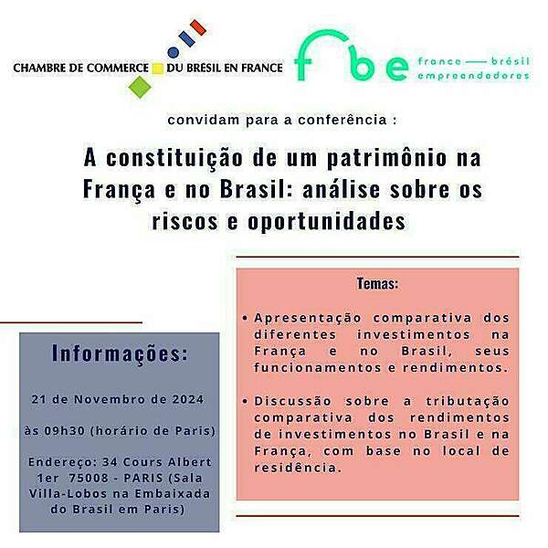 O Dr. Arnaud, palestrante na conferência da CCBF sobre a construção de um patrimônio e a tributação França-Brasil