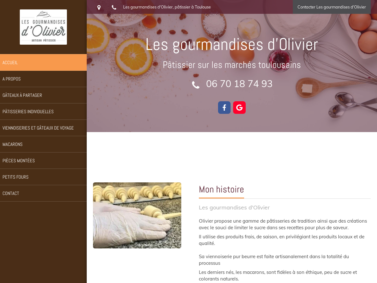 Exemple de site internet de Boulangerie et Patisserie à Toulouse