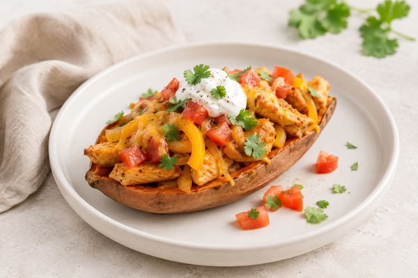 Poulet à la mexicaine & patates douces rôties