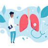 Illustration médicale symbolisant la pneumologie et respiration