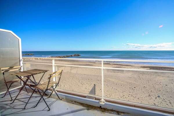 Terrasse vue mer d'un appartement en location saisonnière à Palavas-les-Flots