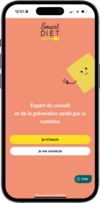 Écran d’accueil de l’application prévention santé par la nutrition SmartDiet