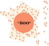 Carte du réseau national de Diététicien(ne)s-Nutritionnistes SmartDiet en métropole et DOM-TOM