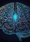 Profil cerveau bleu lignes symbolisant PNL et conscience
