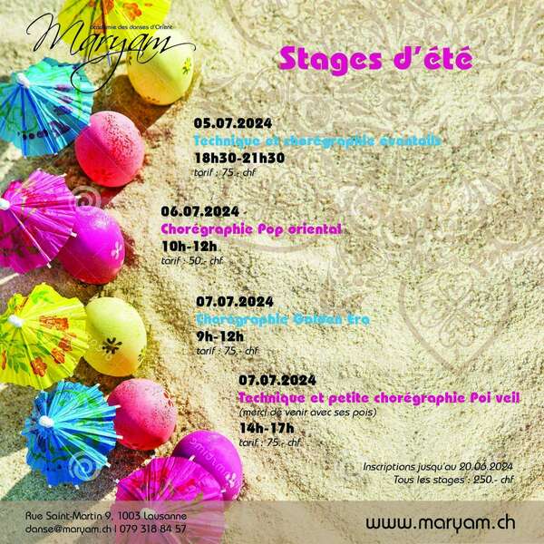 Les stages de  notre Académie de Danse & Thérapie à Lausanne
