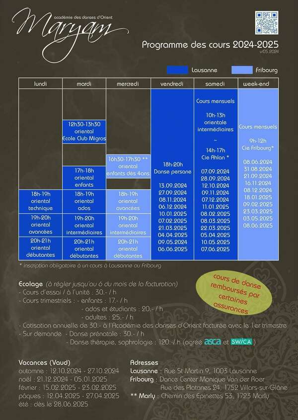 Programme de la rentrée 2024-2025