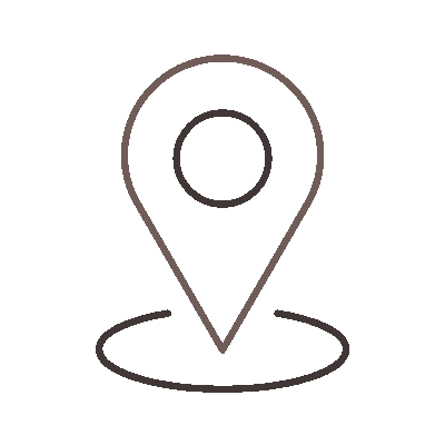 Wired outline 53 location pin on round map hover jump  2 