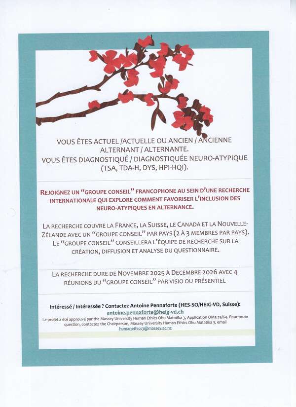 Projet  en recherche :  étudiants neuroatypiques en alternance 