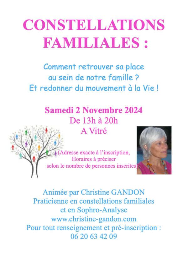 CONSTELLATIONS FAMILIALES : Samedi 2 Novembre 2024