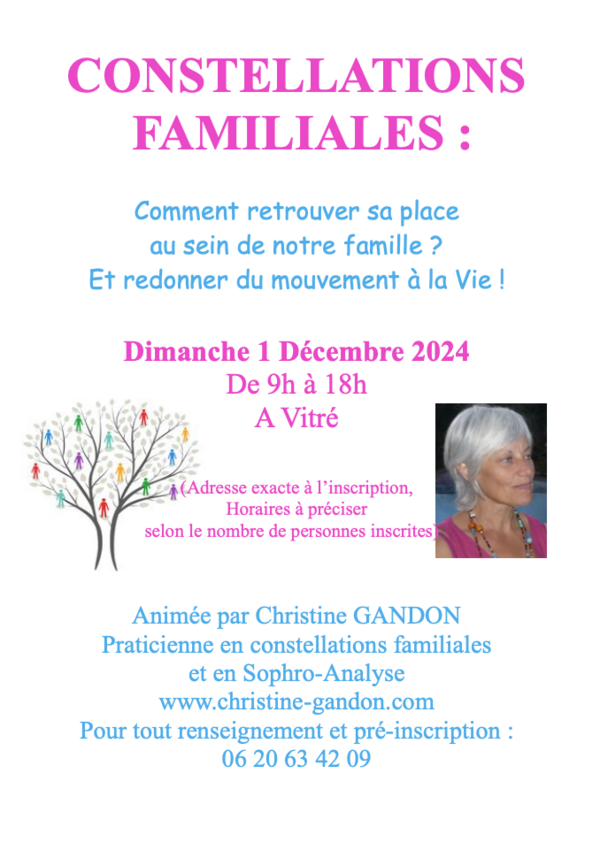 CONSTELLATIONS FAMILIALES : Dimanche 1 Décembre 2024