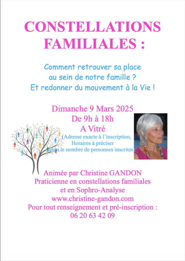 CONSTELLATIONS FAMILIALES : Dimanche 9 Mars 2025