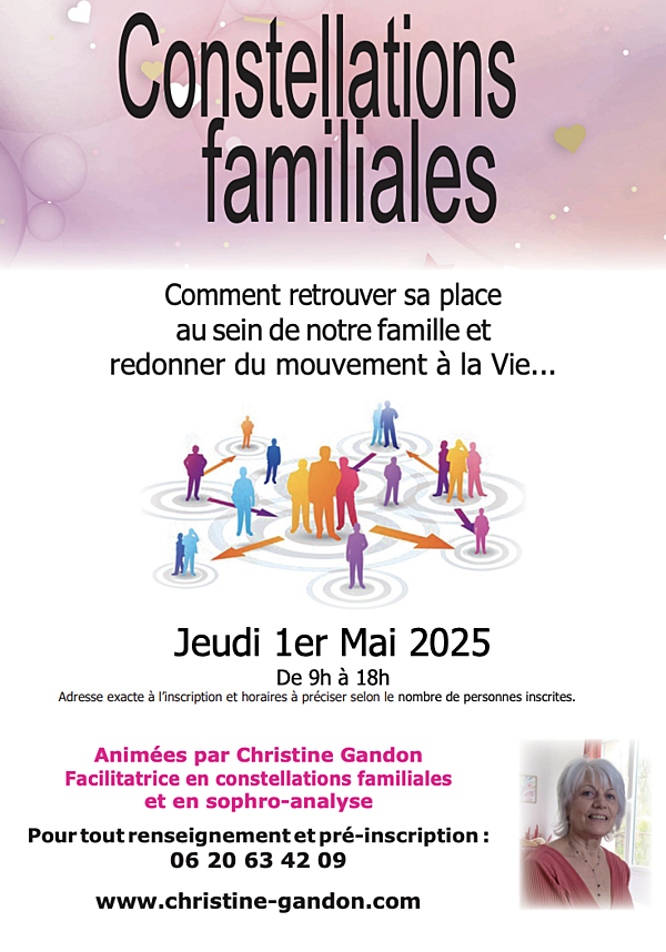 CONSTELLATIONS FAMILIALES : Jeudi 1er Mai 2025