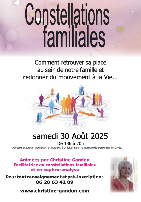 CONSTELLATIONS FAMILIALES : Samedi 30 Août 2025