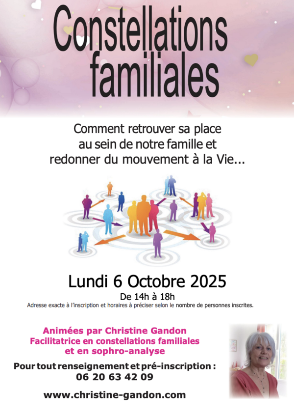 CONSTELLATIONS FAMILIALES : Lundi 6 Octobre 2025