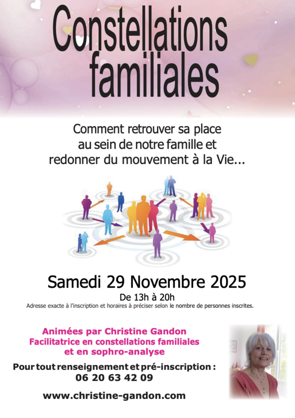 CONSTELLATIONS FAMILIALES : Samedi 29 Novembre 2025