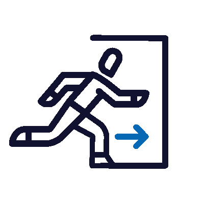 Wired outline 1735 emergency exit hover pinch