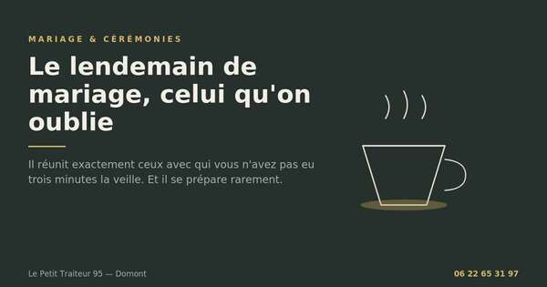 Brunch du lendemain de mariage livre dans le Val-d'Oise