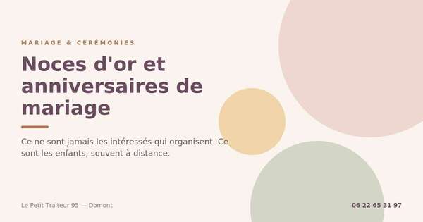 Repas de noces d'or et d'anniversaire de mariage dans le Val-d'Oise