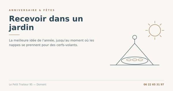 Buffet traiteur pour une réception dans un jardin