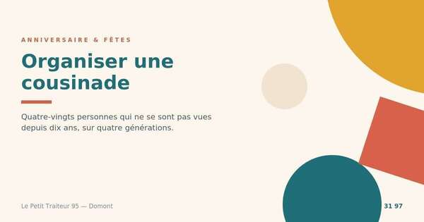 Buffet de cousinade pour une grande réunion de famille