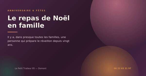 Buffet de réveillon de Noël livré à domicile dans le Val-d'Oise