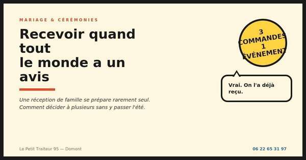 Organiser une réception de famille à plusieurs
