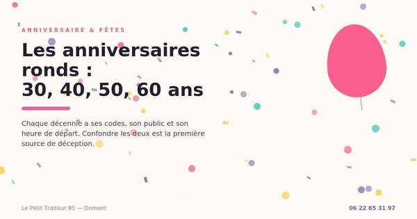 Anniversaires ronds 30 40 50 60 ans traiteur Val-d'Oise