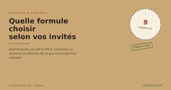 Quelle formule de traiteur choisir selon le nombre d'invités