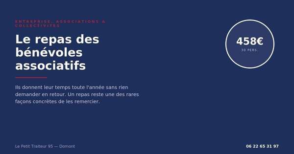 Repas des bénévoles associatifs dans le Val-d'Oise