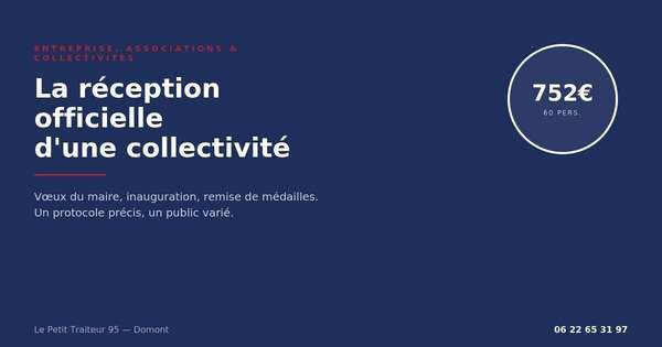 Réception officielle de mairie ou de collectivité