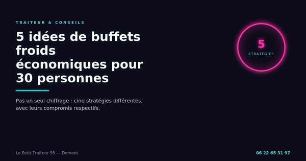 Idées de buffets froids économiques pour 30 personnes